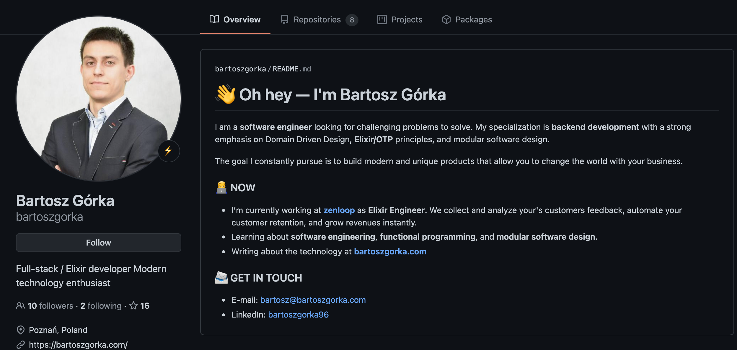 Bartosz Górka - GitHub page